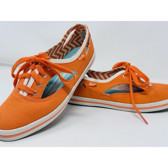 Keds Shoes - Keds Champion Cutout Sneakers Orange Canvas Lace Up Shoes Womens 6.5 WF49870M